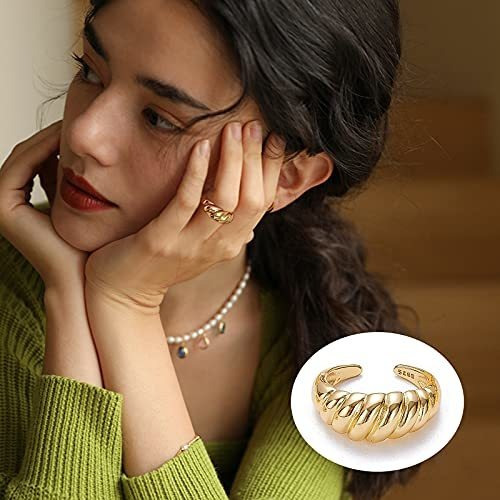 10 Anillos Ajustables Para Mujer Enchapados En Oro De 18 K