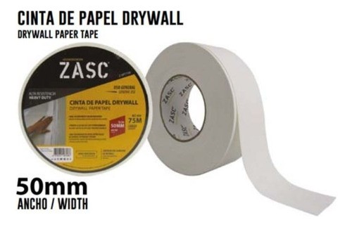 Cinta De Papel Drywall De 50mm X 75mts Zasc