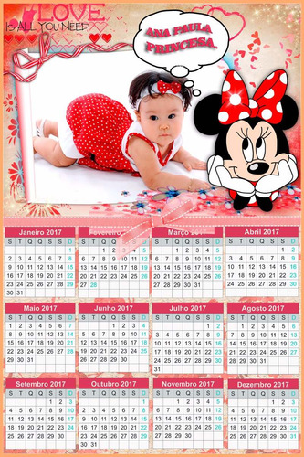 10 Calendário Personalizado 14x21 + 40 Mini Calendario