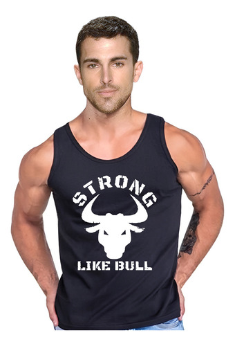 Polera Diseño Fuerte Como Un Toro Musculosa Tank Gym 