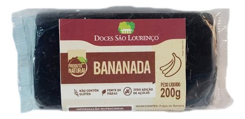 Doce de banana sem TACC em pacote 200 g