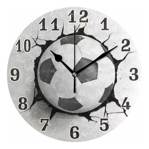 Auuxva Reloj Pared Acrilico Redondo Estampado Pelota Futbol