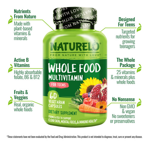 Suplemento Naturelo Whole Food Multivitamínico Para Adolesce