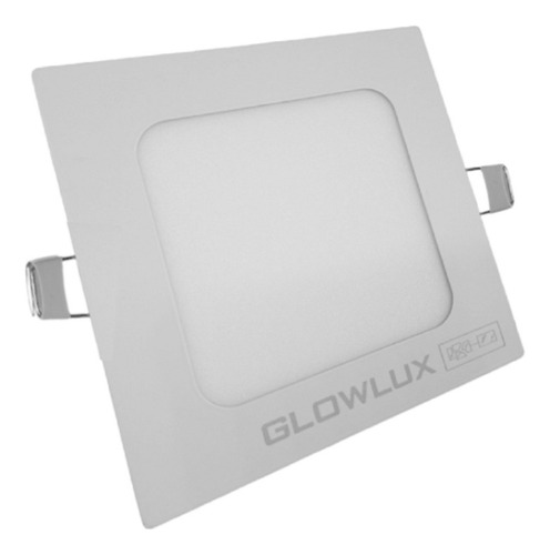 Panel Led Embutir 6w Cuadrado Luz Cálida - Glowlux - E. A. Color Blanco