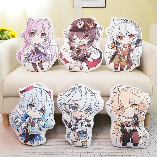 Cojin Decorativo Childe Genshin Impact Chibi Kawaii Unico Diseño De La Tela Lisa