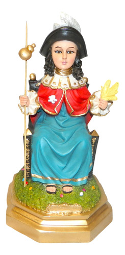 Santo Niño De Atocha Figura De Resina 33x17cm Ojos De Vidrio