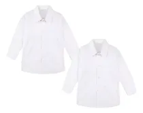 Comprar 2 Camisas Escolar Blanca Uniforme Manga Larga Vestir Formal
