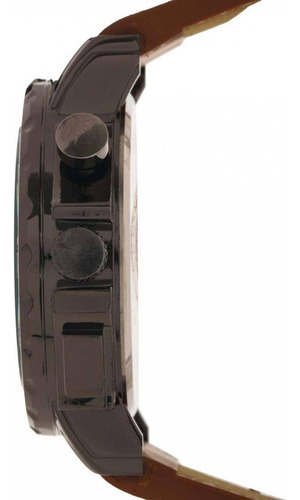 Reloj York Team Polo Club Jy-21b05 Café Correa Caqui Bisel Negro Fondo Negro