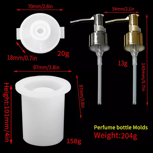 Moldes Silicona Dispensadores Loción Molde Tarro Con Bomba