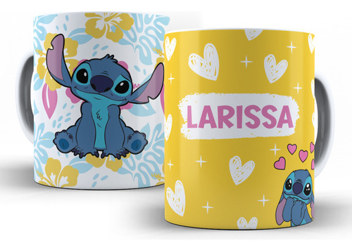 Canecas Personalizadas Branca Stitch, Lilo E Stitch Com Nome