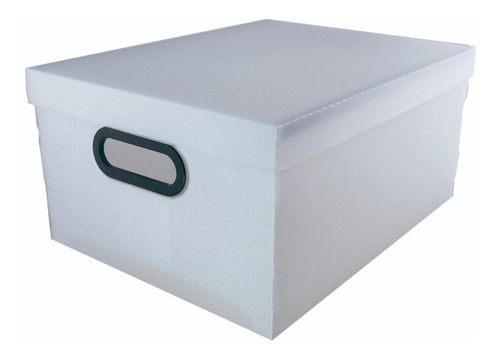 Caja Organizadora Rectangular Plástica Símil Lino 29x38x18.5 Color Cristal