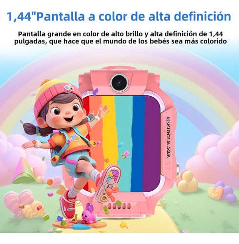 Hancdon Z6f Reloj Inteligente Para Niñas Y Niños Geolocalización Llamadas Telefónicas Control Parental Resistente Al Agua Sos Emergencia Color Rosa