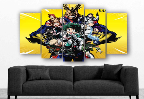 Set De 5 Cuadros Decorativo My Hero Academia Anime 02