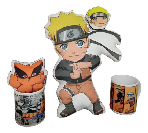 Peluche De Naruto Personalizado Combo Taza Y Llavero