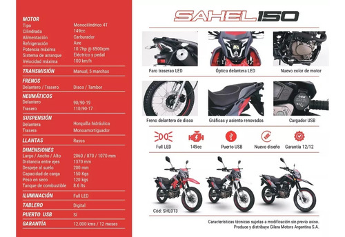 Gilera Sahel 150 Enduro 0km 2025 Retiras En 2hs Ruta 3 Motos