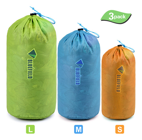 Bolsa De Nailon 15d Ultraligera Con Cordón, 3 Piezas, Reutil