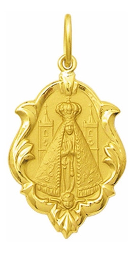 Medalha 2cm Nossa Senhora Aparecida Ouro 18k 750 Pingente