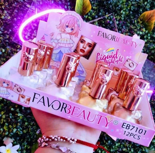 Caja De 12 Iluminadores De Hello Kitty Dorado