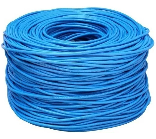 Cable Red Utp Cat5 305mts Azul 70% Cobre 2 Conectores Gratis