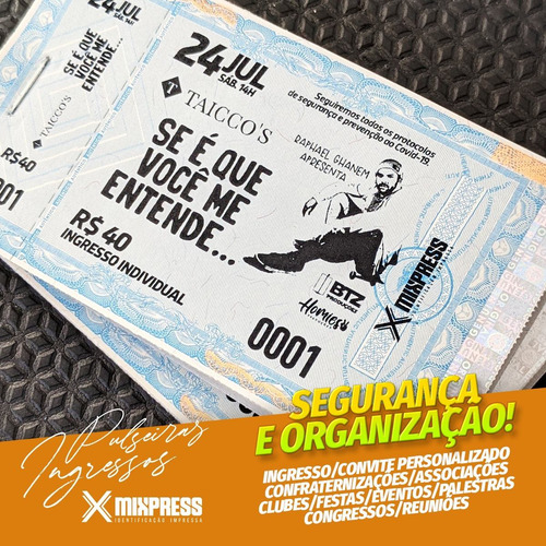 Imagem 1 de 6 de Ingresso Convite Personalizado P&b Festa Evento. 400 Unids