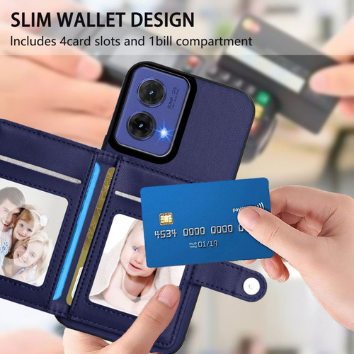 Compatible Funda Rfid Con Bolsa De Tarjetas For Motorola Edge 50 Pro P