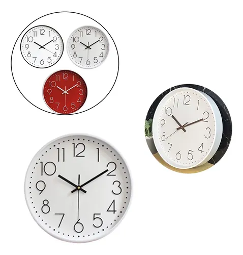 Reloj Pared 20 Cm Moderno Aluminio Analógico Cocina Living