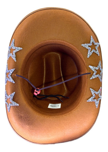 Gorro Sombrero Cowboy Vaquera Texas 6 Estrellas Glitter 