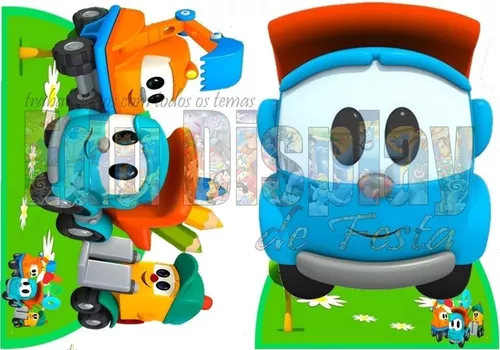 leo caminhao kit decoração de festa infantil 10 display de 20cm