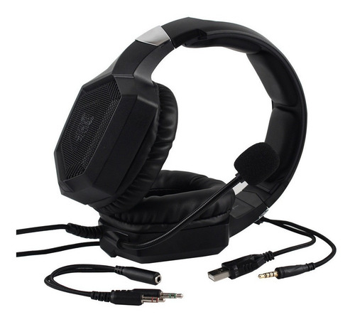 Audífonos gamer Onikuma K8 negro con luz rgb LED