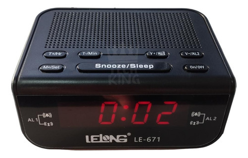 Rádio Relógio Alarme Despertador De Mesa Digital Amfm Lelong Cor Preto
