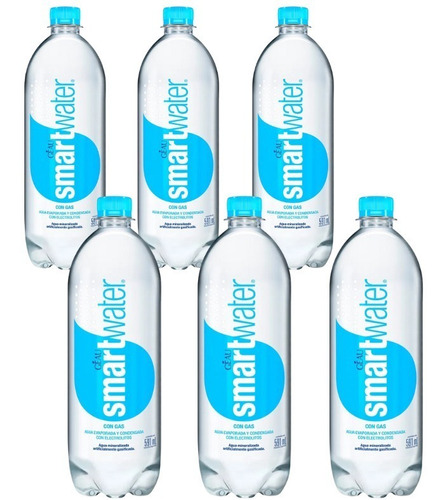 Agua Smart Water Con Gas Pack X6 U 591ml Zetta Bebidas 