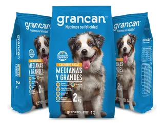 Croqueta Grancan cachorro raza mediana y grande pack 3 unidades total 6kg