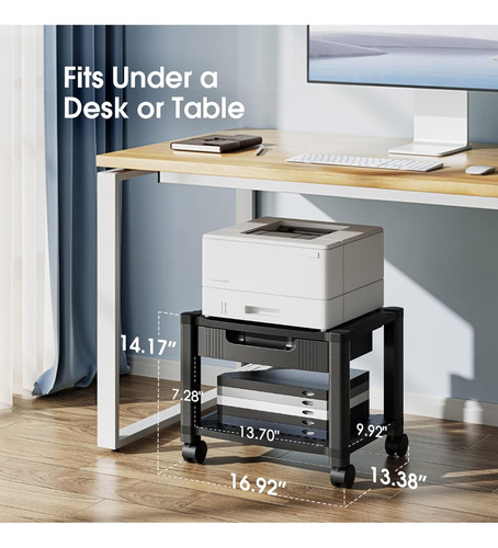 Mesa Para Impresora, Con Ruedas. Ajustable.