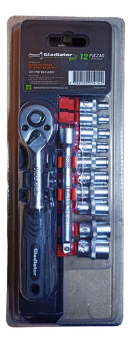 Kit De Dados Estandar Y Matraca De 1/4 De 12 Pz Gladiator