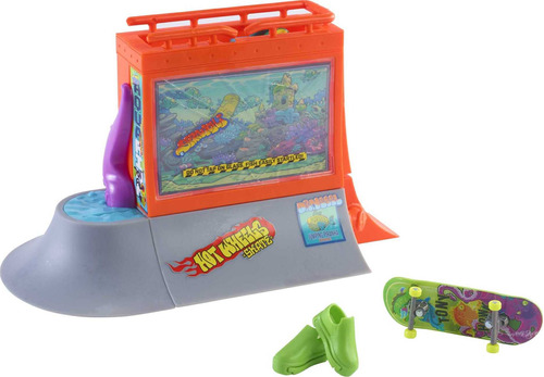 Hot Wheels Skate Aquarium Skatepark Playset Con Diapasón T.