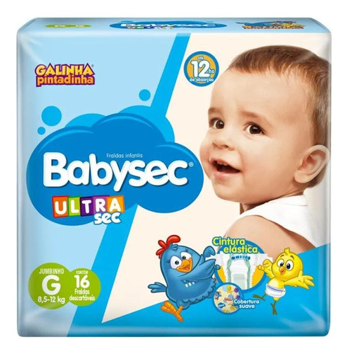 Fralda Babysec Galinha Pintadinha Jumbinho G 16 Unidades