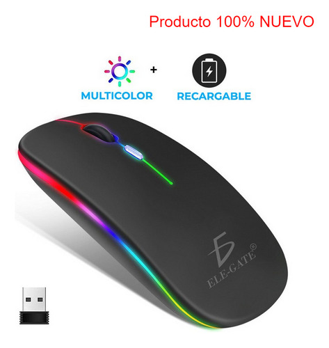 Recargable Raton Inalambrico Rgb Color 2.4g Mouse Silencio