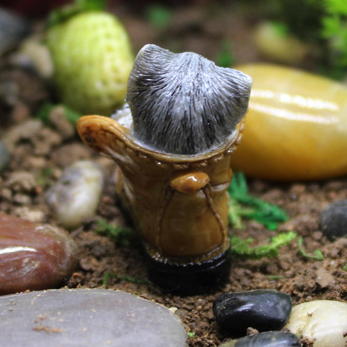 Miniatura Jardín De Hadas Mini Gatito Micro Paisaje