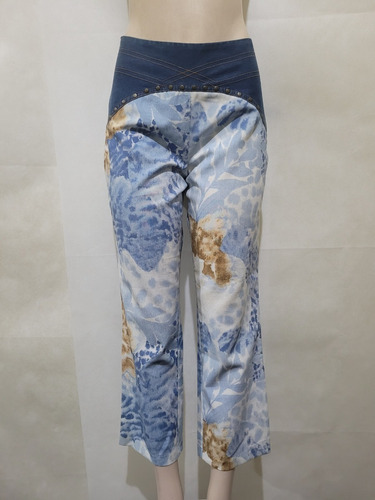 Calça Colorida Detalhe Jeans Kaele 38 Usado Bom Estado