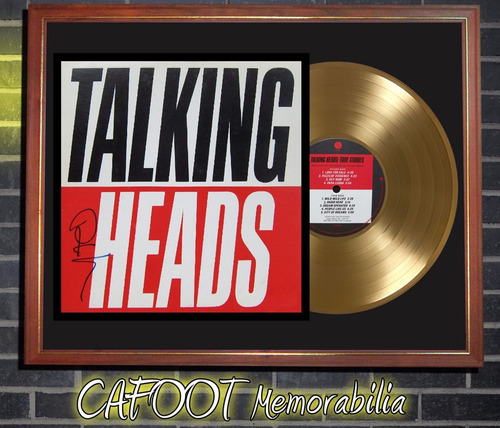 Talking Heads True Stories Tapa Lp Firmada Y Disco De Oro