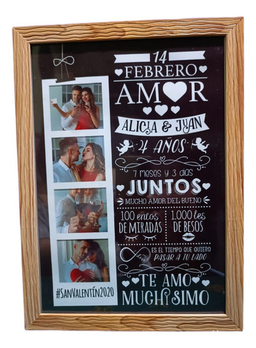 Cuadros Con Fotos Personalizados Tamaño A4 San Valentín