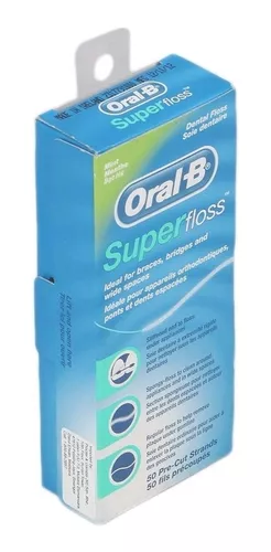 ORAL-B SUPERFLOSS SEDA DENTAL MENTA 50 UNIDADES