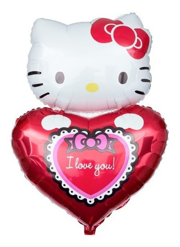 Globo Metálico Corazón Hello Kitty I Love You Te Amo