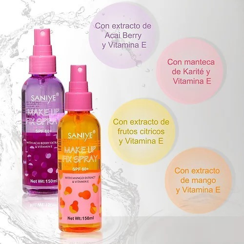 Fijador De Maquillaje Saniye Make Up Fix Spray Varios Sabor