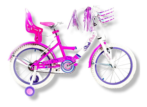 Bicicleta Stark Pink Rodado 16 Ruedita Sillita Infantil Nena