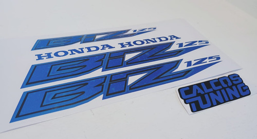 Calco Honda Biz 125 Azul Cromado