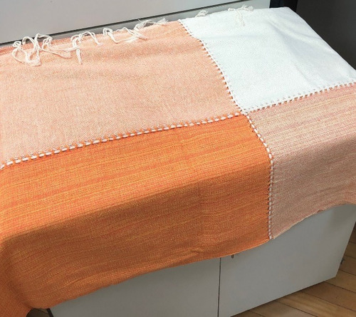 Manta Laranja E Branca Lençol Sofa Capa E Cama 2,30m X 1,50m