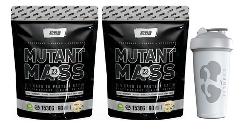 Mutant Mass 2 X 1,5kg + Smart Shaker-star Nutrition Sabor Vainilla