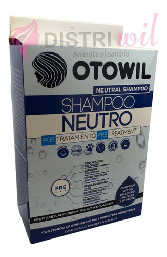 Imagen 2 de 6 de Shampoo Neutro Pre Tratamiento Antioxidante Otowil Caja X48u
