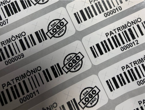 Etiqueta Patrimônio Picotado 50x14mm Personalizado 1000 U